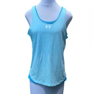 Under Armour Girls Double the Fun Tank YXL NWT Blue Racer Back Youth Extra Large